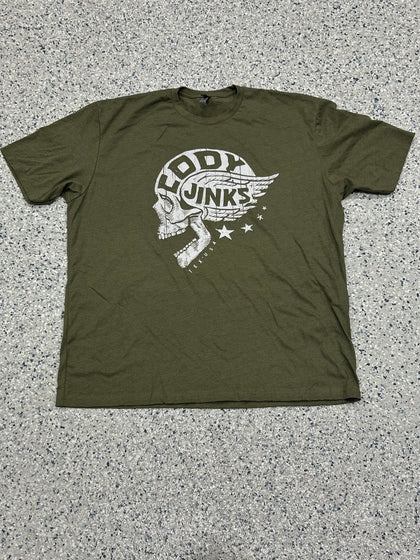 CJ Wing Skull Olive Shirt