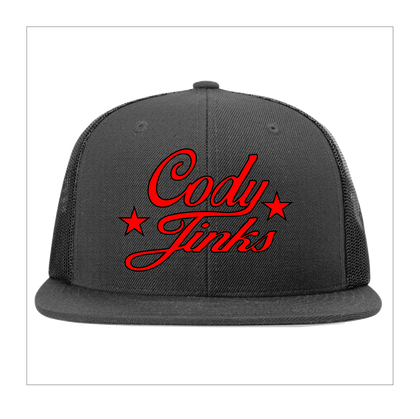 CJ Script Flatbill BLACK Hat